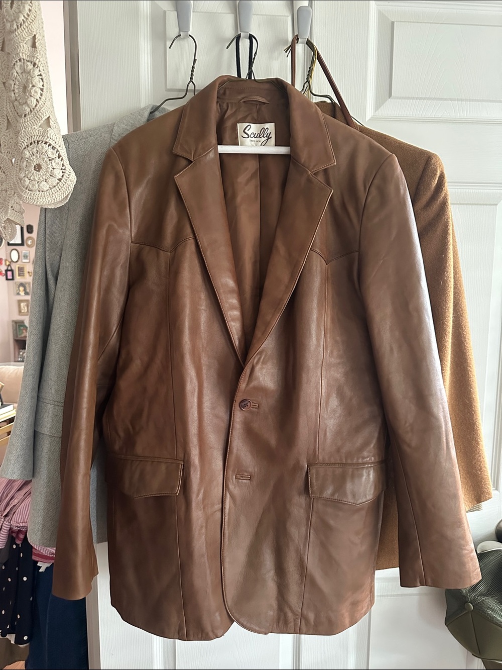Vintage Scully Tan Leather Blazer Jacket
